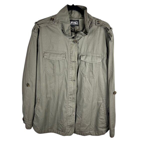 Buffalo David Bitton XL Olive Green Utility‎ Jacket Gorpcore Cabincore Fall - Picture 1 of 8